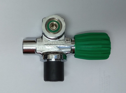 Left-sided valve 232 bar for twin - O2 clean