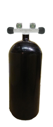 12L/ 230 bar cylinder_204 mm black with doublevalve "T"